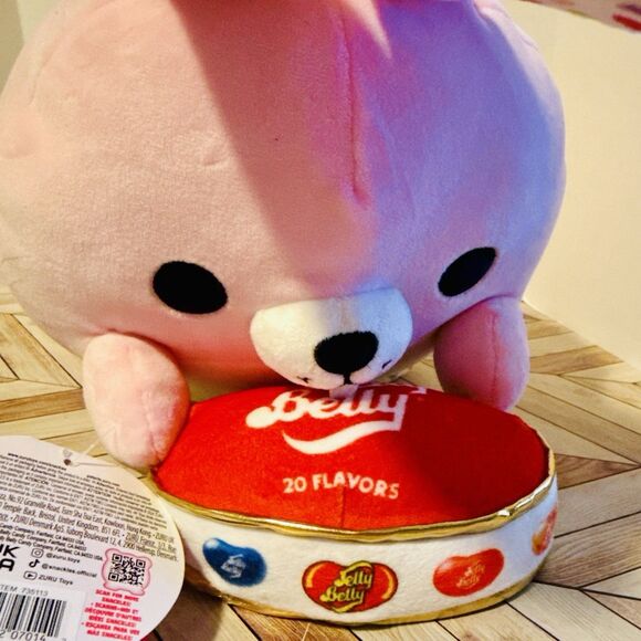 Zuru Snackles Flossie the Pink Bunny & Jelly Belly Plush 8" Series 2 Gold Box - Picture 2 of 10